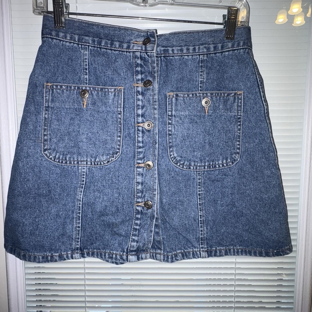 Unionbay VTG Mini‎ Skirt Y2K Button Front Pockets Sz 7